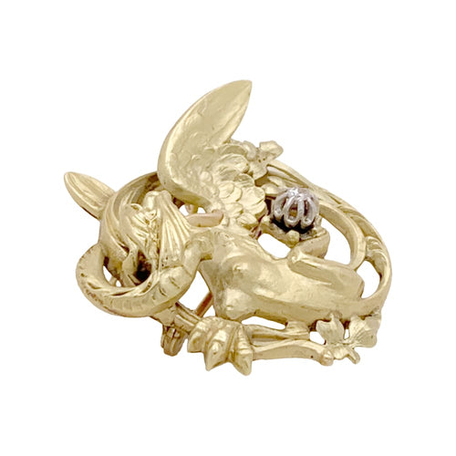 Broche Broche "Dradon ailé", or jaune, diamant. 58 Facettes 34901