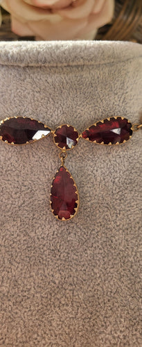Collier Vintage en or jaune serti de grenats de Perpignan 58 Facettes