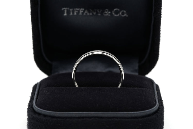 Bague contemporaine Tiffany&co Metro en or blanc 18 carats sertie de diamants
