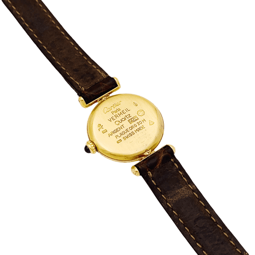 Montre Montre Cartier, "Colisée Must", vermeil, cuir. 58 Facettes 34779