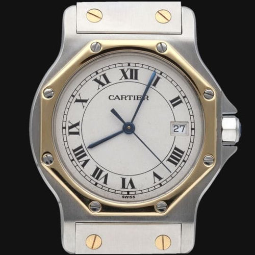 Montre Cartier Montre Santos Ronde Octagon Or Jaune 18K Et Acier 58 Facettes MT45328