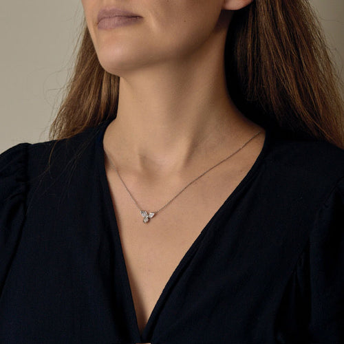 Collier or blanc pendentif en diamants