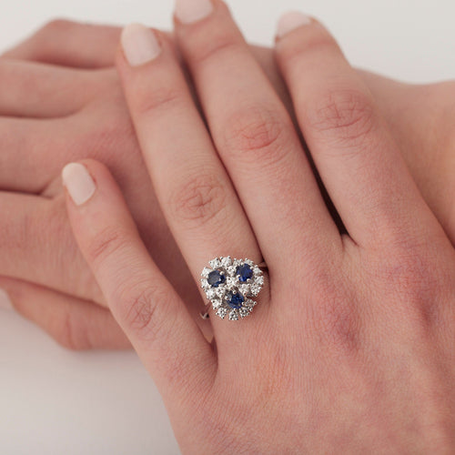 Bague Bague saphirs et diamants 58 Facettes