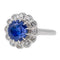 Bague 55 Bague Marguerite Or blanc Saphir, Diamant 58 Facettes 2663490CN