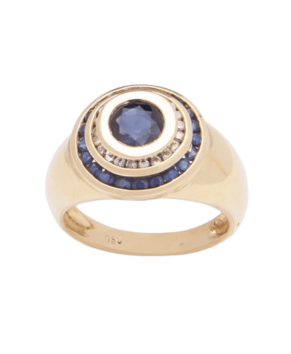 Bague Or jaune 18K Saphir Diamant