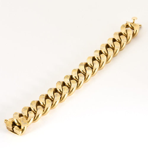 Bracelet Bracelet gourmette en or jaune limé 58 Facettes MEL0087