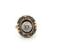 Bague 57 Bague ancienne en or jaune et argent avec diamant 58 Facettes
