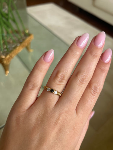 Bague 53 Bague - Or jaune, saphir et diamants 58 Facettes 1165