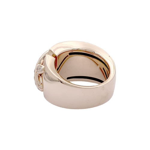 Bague 55 Bague Chaumet, "Liens" grand modèle, or rose, diamants. 58 Facettes 35128