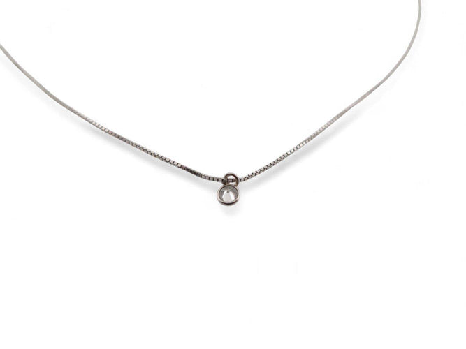 Collier collier ATELIER VM chaine l'essenziale +charm mantra diamant or blanc 58 Facettes 269552