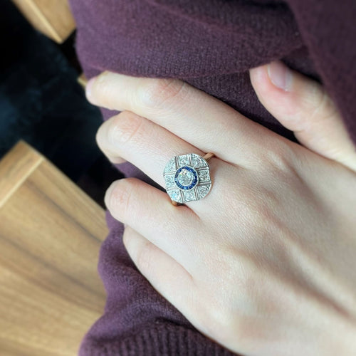 Bague Bague - Or, Argent, Saphirs & Diamants 58 Facettes 240314R