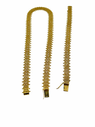 Bracelet Bracelet et collier portugais en or jaune 19 carats 58 Facettes