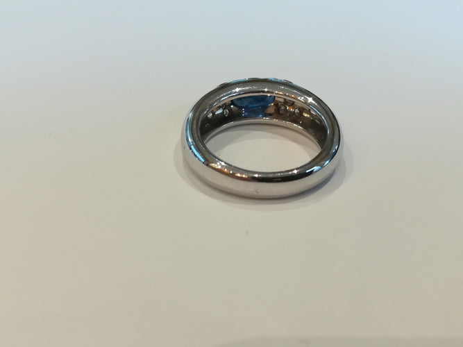 Bague 52 Bague Jonc Or Blanc Saphir Diamants 58 Facettes