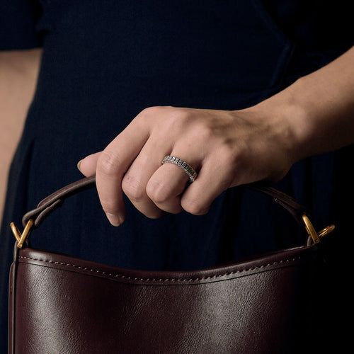 Alliance Roue de Diamants or blanc