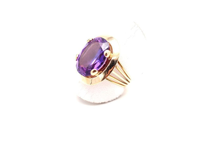 Bague 51 Bague ancienne en améthyste et or jaune 58 Facettes