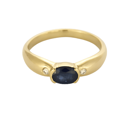 Bague 52 Bague en Or jaune 18k Saphir 58 Facettes PER0482