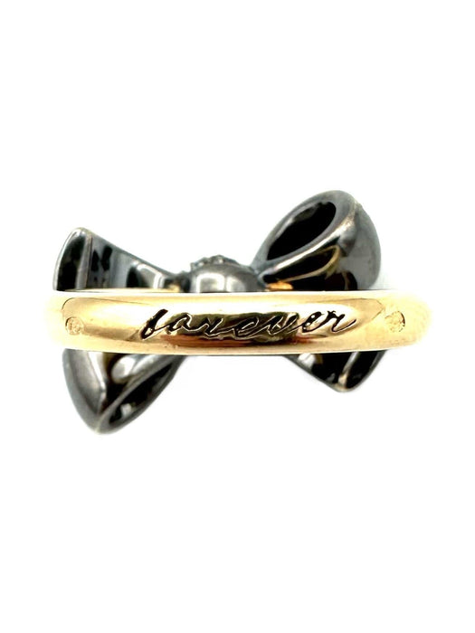 Bague 53 POMELLATO. Collection  "Forever", bague 2 ors 18K et diamants noirs 58 Facettes