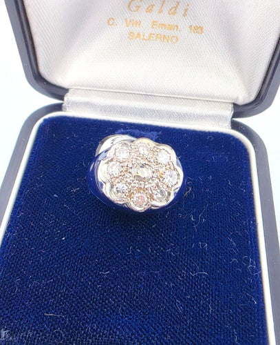 Bague 48 Bague en platine et émail avec diamants 58 Facettes