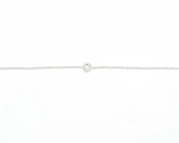 Bracciale in oro bianco con diamante Ct 0,05