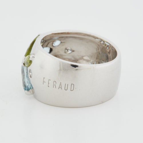 Bague 51 Bague or blanc Maison Feraud - aigue-marine et diamants 58 Facettes RÉF 6198/10