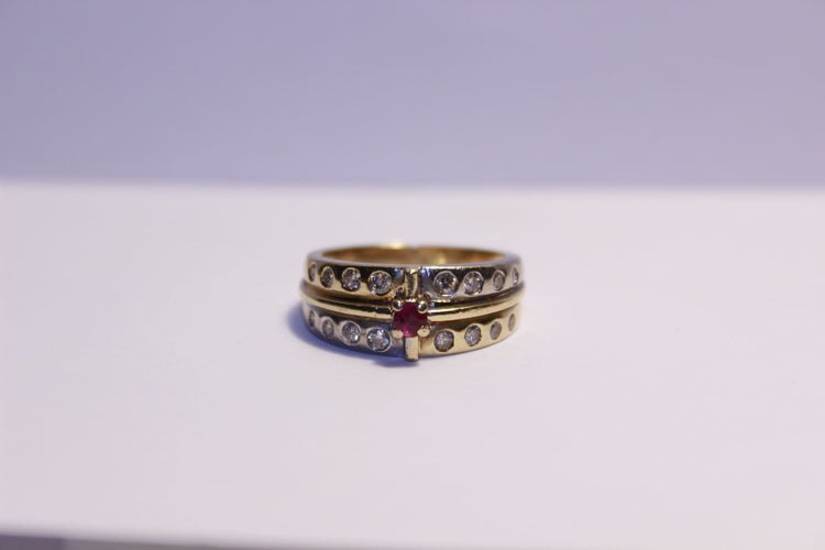 Bague 54 Bague Diamants et Rubis 58 Facettes