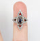 Bague 50 Bague marquise victorienne or rose et argent saphir et diamants 58 Facettes A01237
