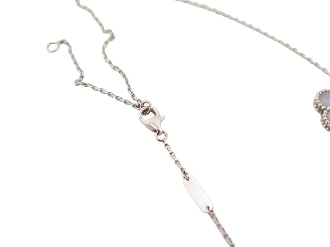 Collier collier VAN CLEEF & ARPELS alhambra vintage calcedoine vcard34900 or blanc 58 Facettes 270786