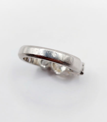 Bague jonc Art déco en platine et diamants (1,30 ct + 0,90 ct)