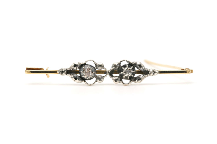 Broche Broche Napoléon III en or jaune 18k et diamants taille rose 58 Facettes B794