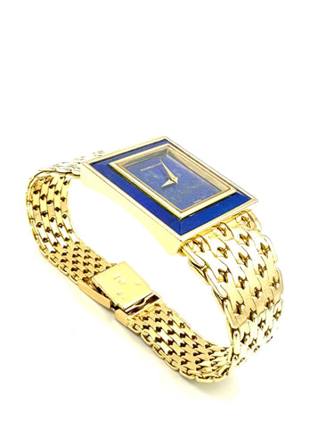 SCHLEGEL & PLANA / GAY Frères - Importante montre vintage or jaune et lapis