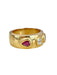 Bague 54 Bague en or jaune rubis et diamant 58 Facettes