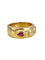 Bague 54 Bague en or jaune rubis et diamant 58 Facettes