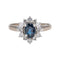 Bague 59 Bague Margueritte Or blanc Saphir, Diamant 58 Facettes 4878498CN