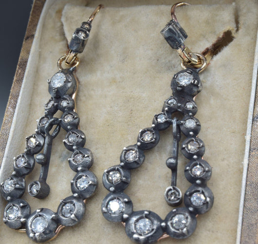 Boucles d'oreilles de l'époque victorienne 58 Facettes