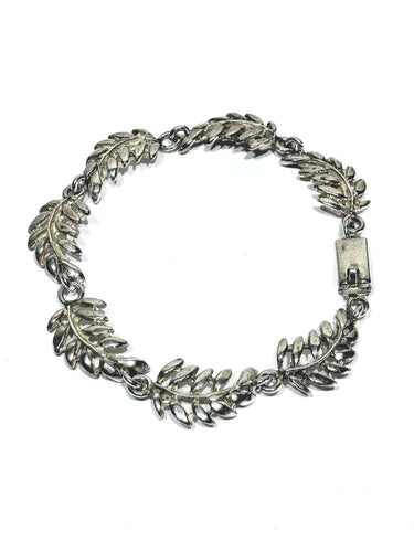 Bracelet Bracelet à motifs de feuilles en argent massif 58 Facettes