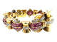 Bracelet Bracelet Art-Déco or jaune, platine, rubis et diamants 58 Facettes