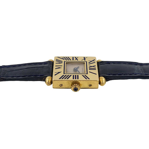 Montre Rare! - CARTIER - Quadrant Blue Enamel watch 58 Facettes