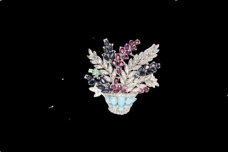 Broche Broche corbeille de fleurs 58 Facettes 227207