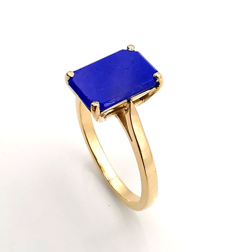 Bague 53 Bague or jaune lapis lazuli 58 Facettes