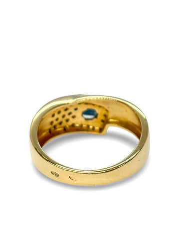Bague 54 Bague en or jaune, saphir et diamants 58 Facettes 884