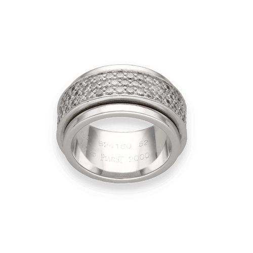 Bague 52 Alliance Piaget Possession en or gris 18k sertie de 120 diamants – Vers 2000 – Taille 52 58 Facettes