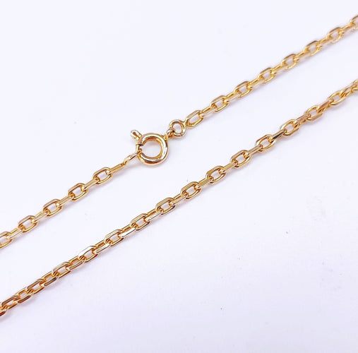 Collier Chaîne or jaune maille forçat massive 60cm 58 Facettes CH.COU.1583-60cm