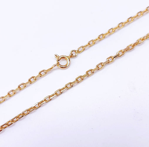 Collier Chaîne or jaune maille forçat massive 60cm 58 Facettes CH.COU.1583-60cm