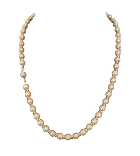 Collier perles de Culture Akoya anneaux et fermoir or jaune - 42,5 Cm