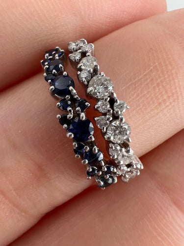 Bague 54 Bague fine demi alliance saphir bleu 58 Facettes ME-R-03