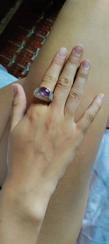 Bague 53 Bague jonc or jaune améthyste entourée de nacre 58 Facettes 588