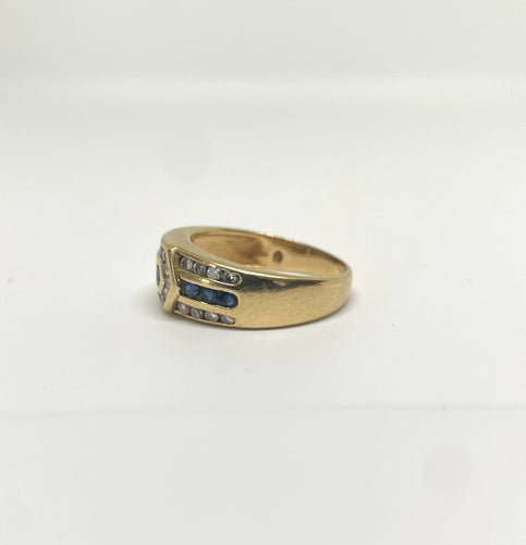 Bague 49 Bague or jaune saphirs et diamants 58 Facettes