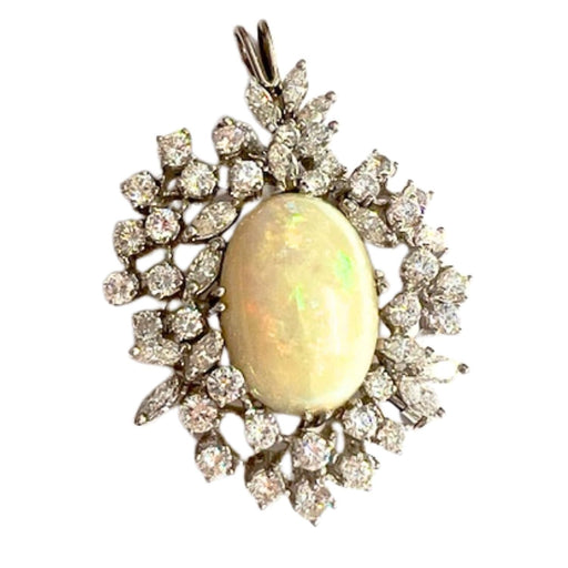 Collier Broche et pendentif contemporains en or, diamant et opale des années 1950 58 Facettes Q33B