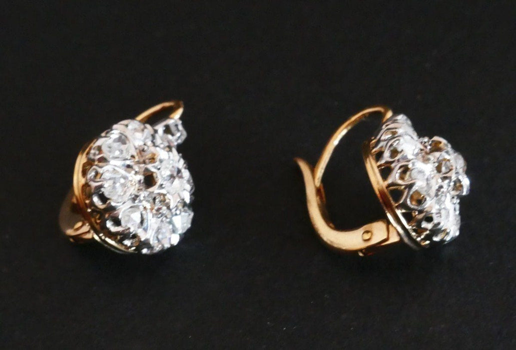 Boucles d'oreilles Boucles d'Oreilles Dormeuses Diamants taille ancienne 58 Facettes