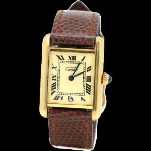 Montre Cartier Montre Tank Vermeil Must De Cartier Vermeil 58 Facettes MT43355